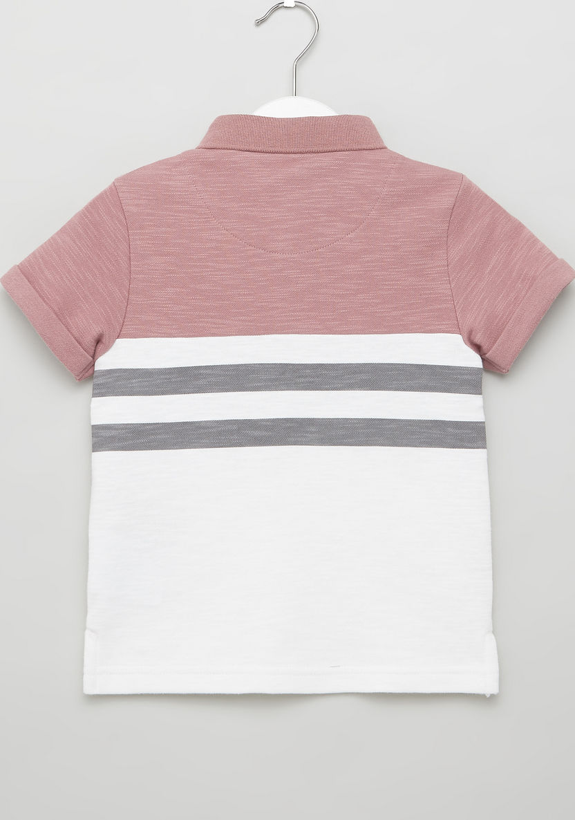 Eligo Striped Polo T-shirt with Pocket Detail Shorts-Clothes Sets-image-3