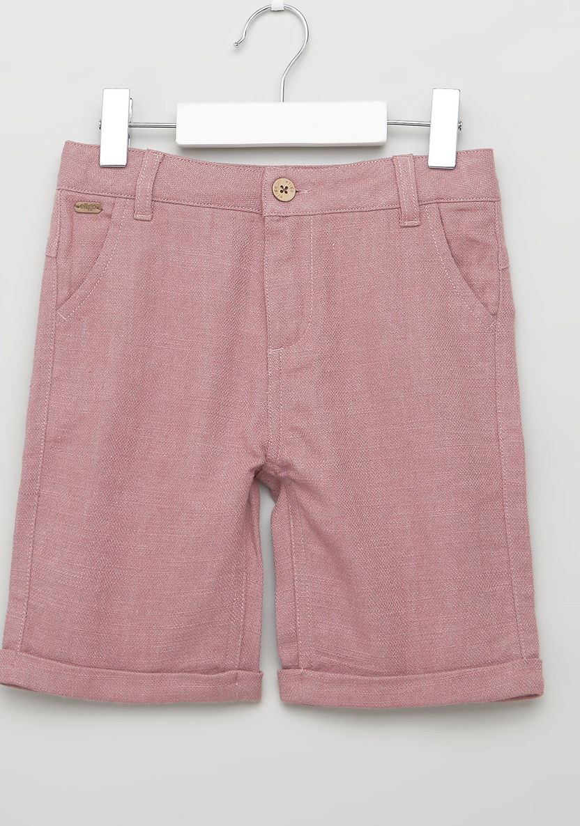 Eligo Striped Polo T-shirt with Pocket Detail Shorts-Clothes Sets-image-4