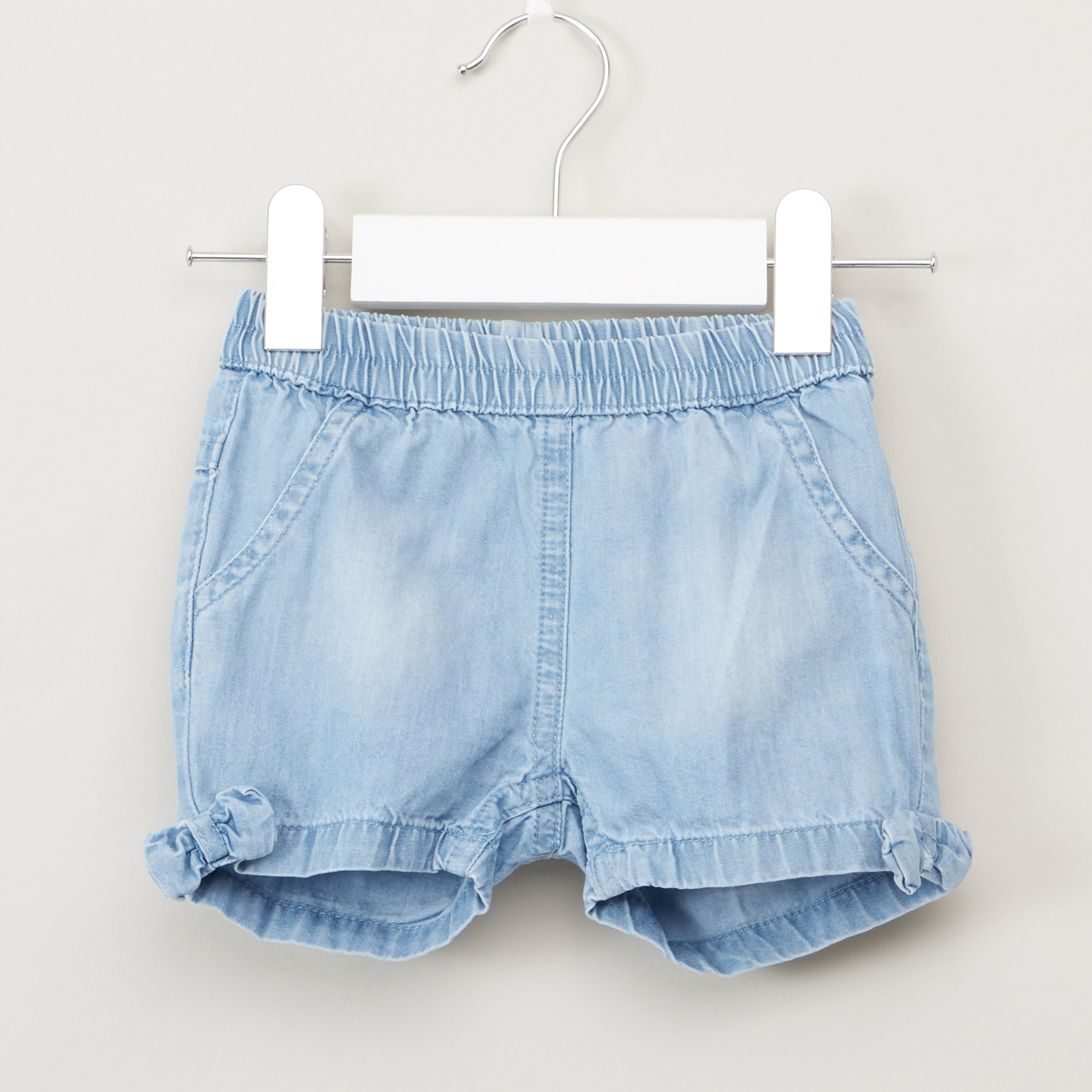 Juniors Regular Fit Denim Shorts-baby-girls-clothing-bottoms-shorts-image-1