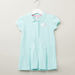 Juniors Solid Polo Neck Dress with Short Sleeves-Dresses%2C Gowns and Frocks-thumbnail-0