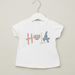 Juniors Applique Detail T-shirt with Round Neck and Short Sleeves-T Shirts-thumbnail-0