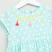 Juniors Polka Dots Print Dress with Cap Sleeves-Dresses%2C Gowns and Frocks-thumbnail-1