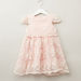 Juniors Lace Dress with Round Neck and Cap Sleeves-Dresses%2C Gowns and Frocks-thumbnail-0
