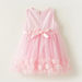 Juniors Textured Sleeveless Dress with V-neck and Tie-Ups-Dresses%2C Gowns and Frocks-thumbnail-3