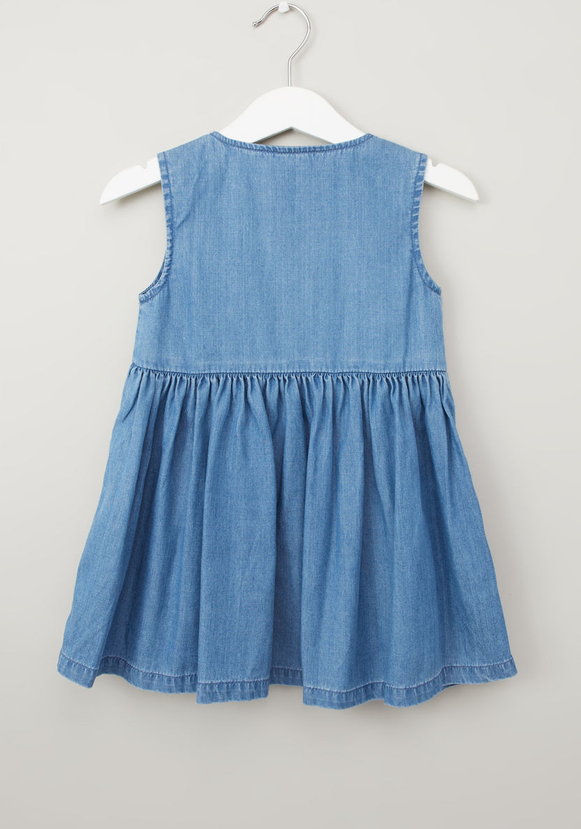 Lee Cooper Sleeveless Chambray Denim Dress-Dresses%2C Gowns and Frocks-image-2