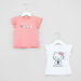 Hello Kitty Print T-shirt with Round Neck and Cap Sleeves - Set of 2-T Shirts-thumbnail-0