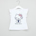 Hello Kitty Print T-shirt with Round Neck and Cap Sleeves - Set of 2-T Shirts-thumbnail-5