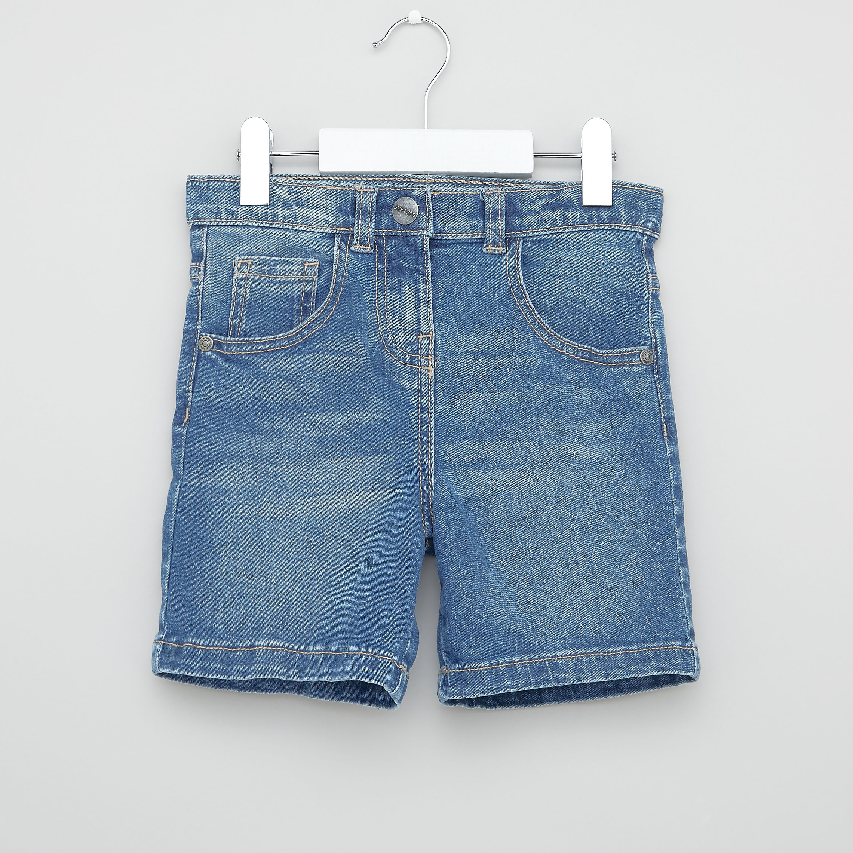 Buy Baby Girls Juniors Denim Shorts with Pocket Detail and Belt Loops Online Centrepoint Kuwait