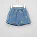 Juniors Sequin Detail Denim Shorts with Tie Ups-Shorts-thumbnail-0