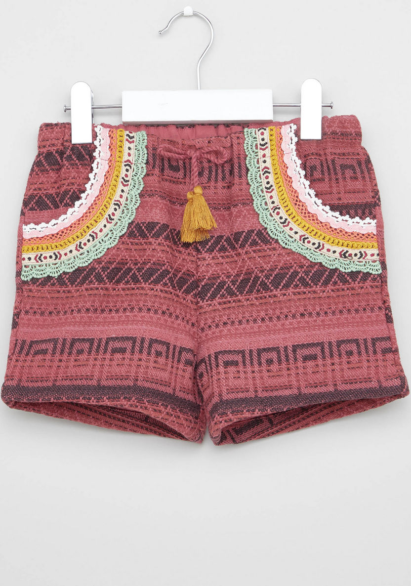 Juniors Crochet Embroidered Shorts-Shorts-image-0