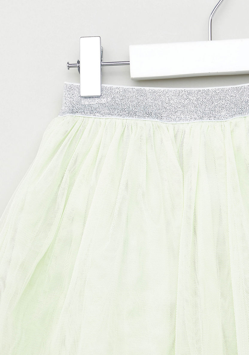 Juniors Textured Mini Skirt with Elasticised Waistband-Skirts-image-1