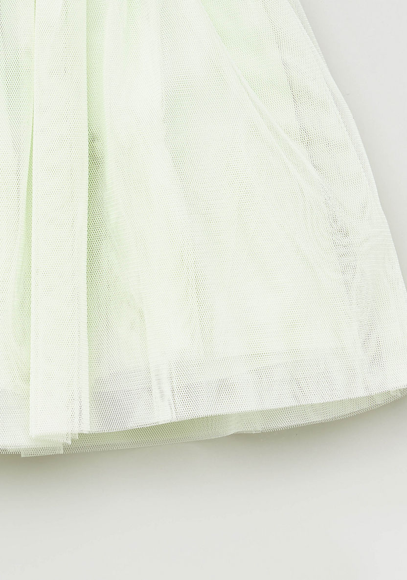 Juniors Textured Mini Skirt with Elasticised Waistband-Skirts-image-3