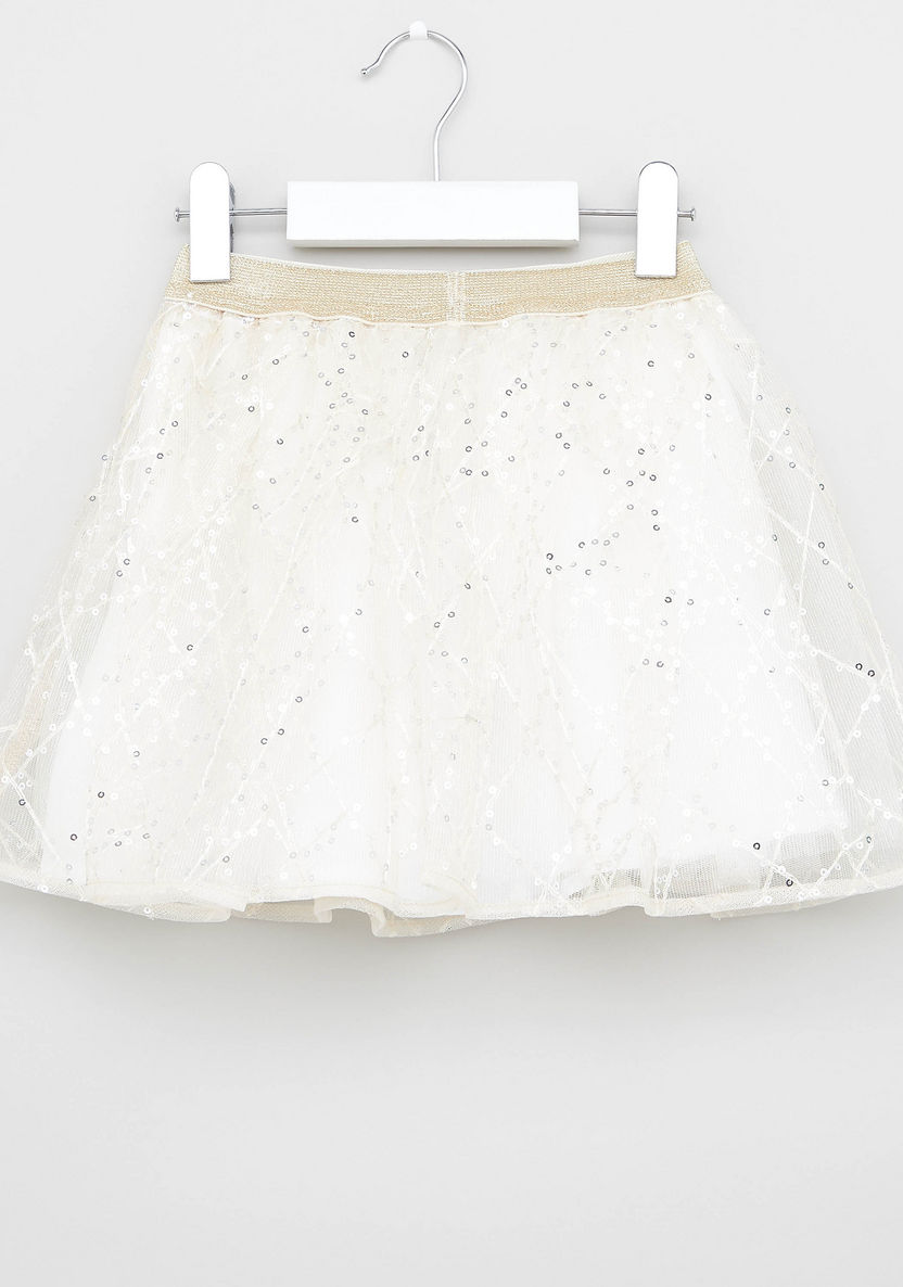 Juniors Embellished Skirt with Elasticised Waistband-Skirts-image-2