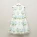 Juniors Printed Sleeveless Dress with Flower Applique Detail-Dresses%2C Gowns and Frocks-thumbnail-2