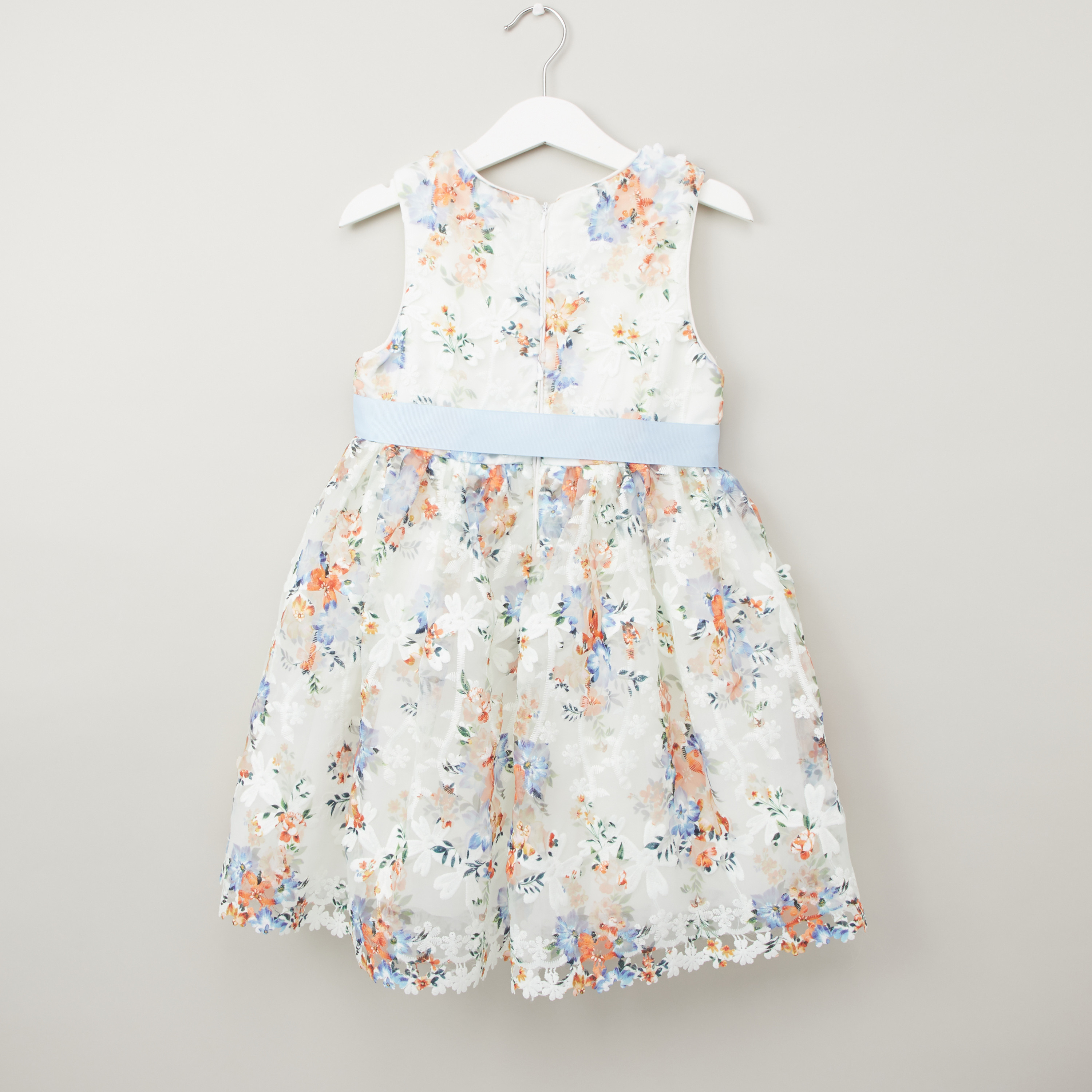 فستان بدون أكمام بياقة مستديرة وطبعات من جونيورز-girls-clothing-dressesandjumpsuits-image-3