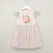 Juniors Unicorn Printed Dress with Round Neck and Cap Sleeves-Dresses%2C Gowns and Frocks-thumbnail-0