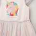 Juniors Unicorn Printed Dress with Round Neck and Cap Sleeves-Dresses%2C Gowns and Frocks-thumbnail-1