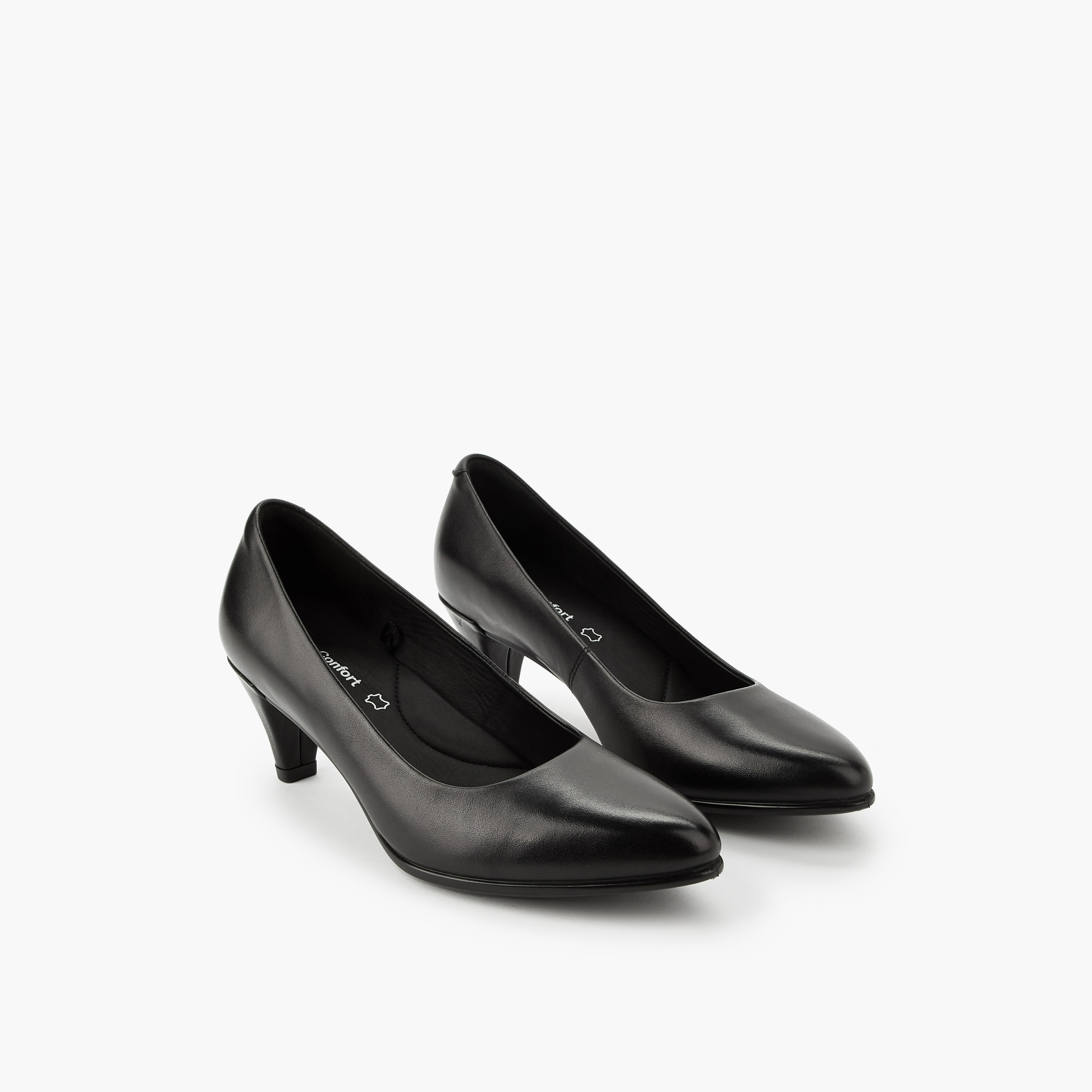 حذاء بومب جلد بكعب مخروط للنساء من لو كونفورت-women-shoes-heels-image-1