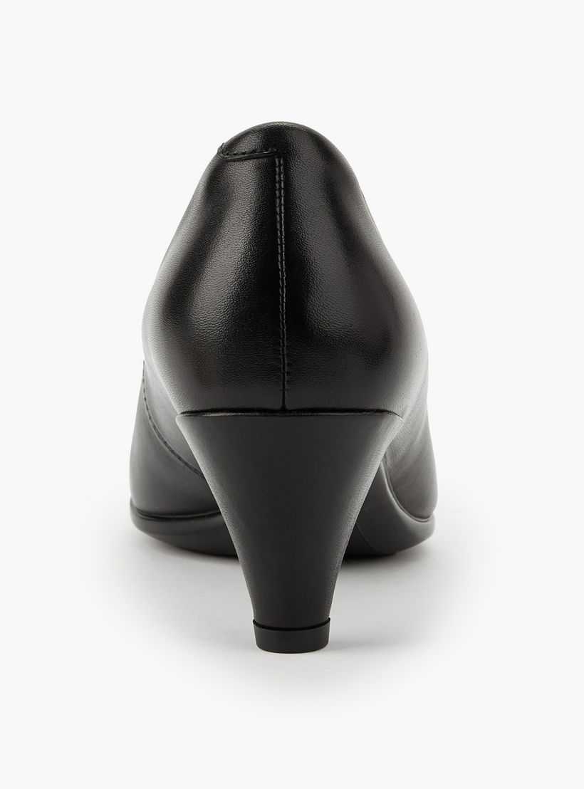 حذاء بومب جلد بكعب مخروط للنساء من لو كونفورت-women-shoes-heels-image-5
