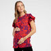 Love Mum Floral Print Maternity Top with Ruffle Detail-Tops-thumbnail-0