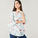 Love Mum Maternity Floral Print Top with Round Neck and Bell Sleeves-Tops-thumbnail-0