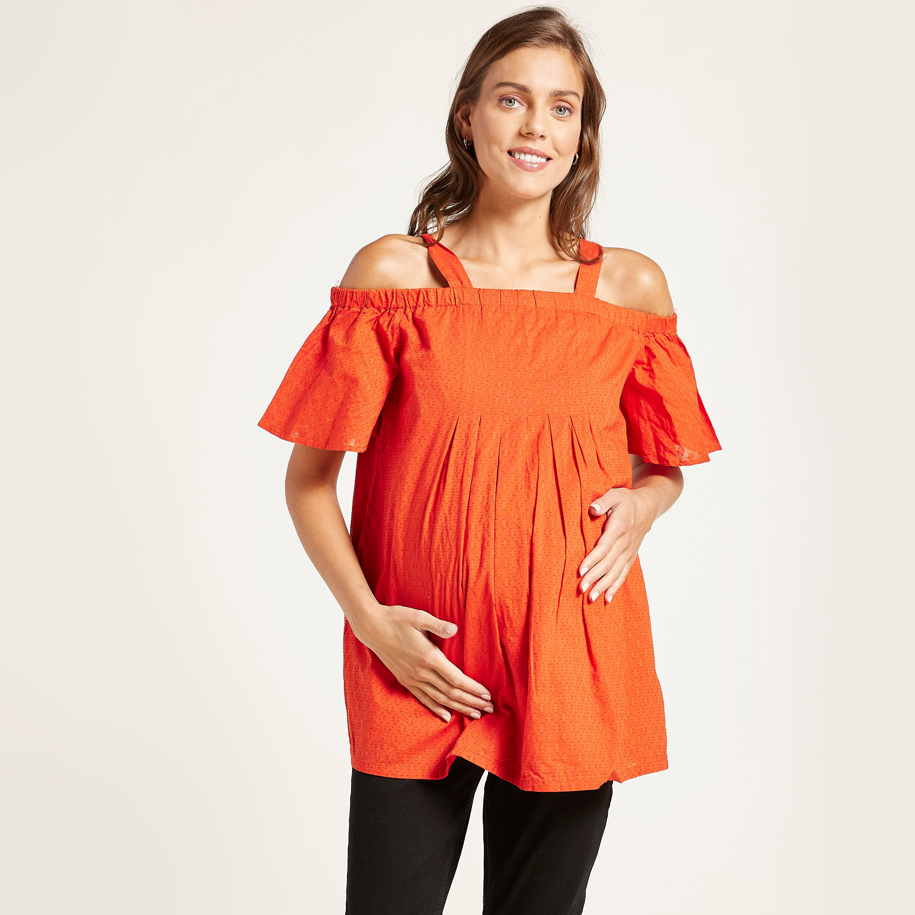 Buy Love Mum Solid Off Shoulder Maternity Top Online Babyshop KSA