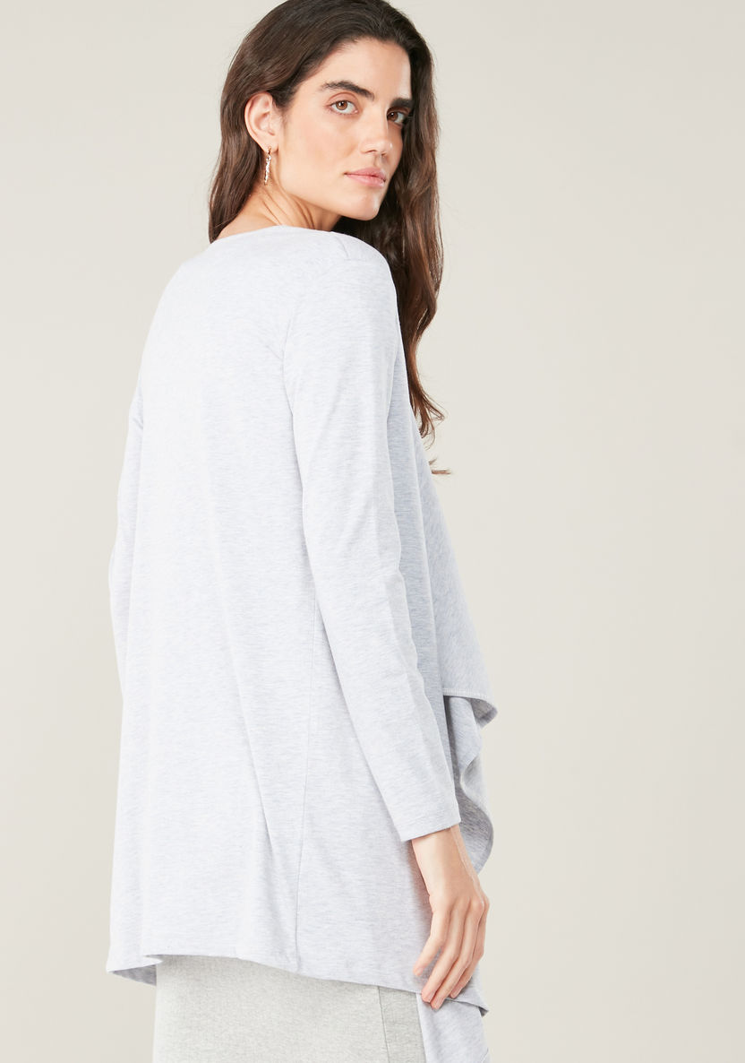Love Mum Maternity Waterfall Cardigan with Long Sleeves-Tops-image-3