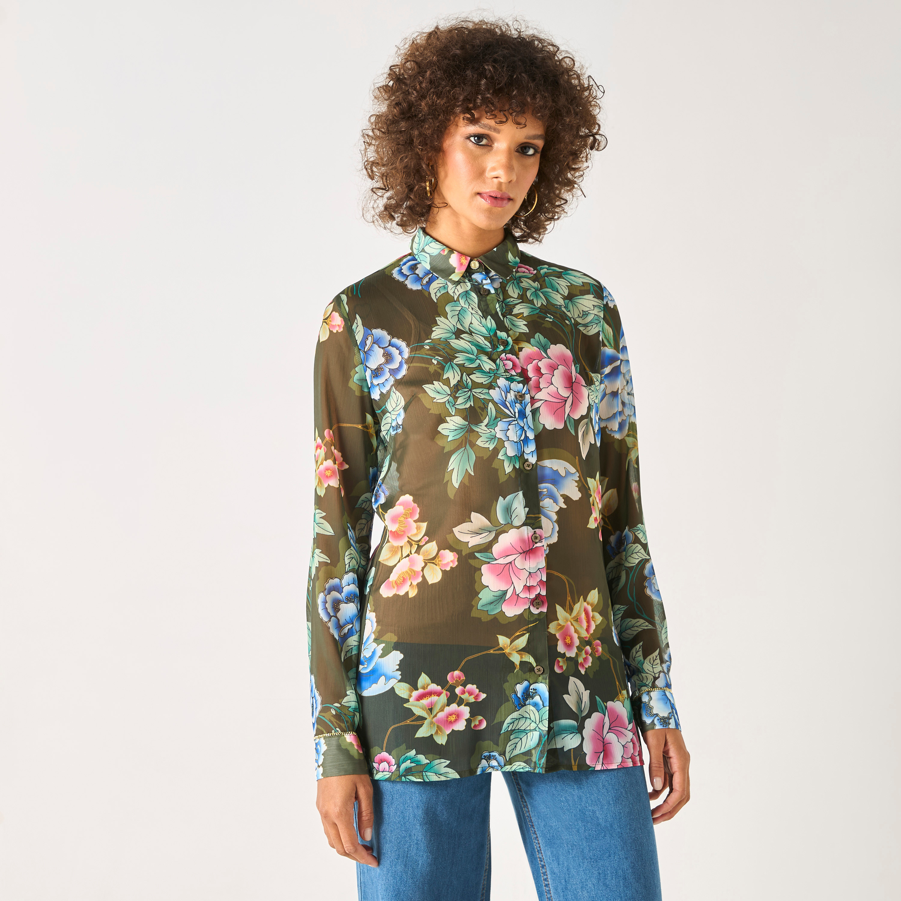 قميص بأكمام طويلة وطبعات زهرية من جيس-women-clothing-shirtsandblouses-shirts-image-1