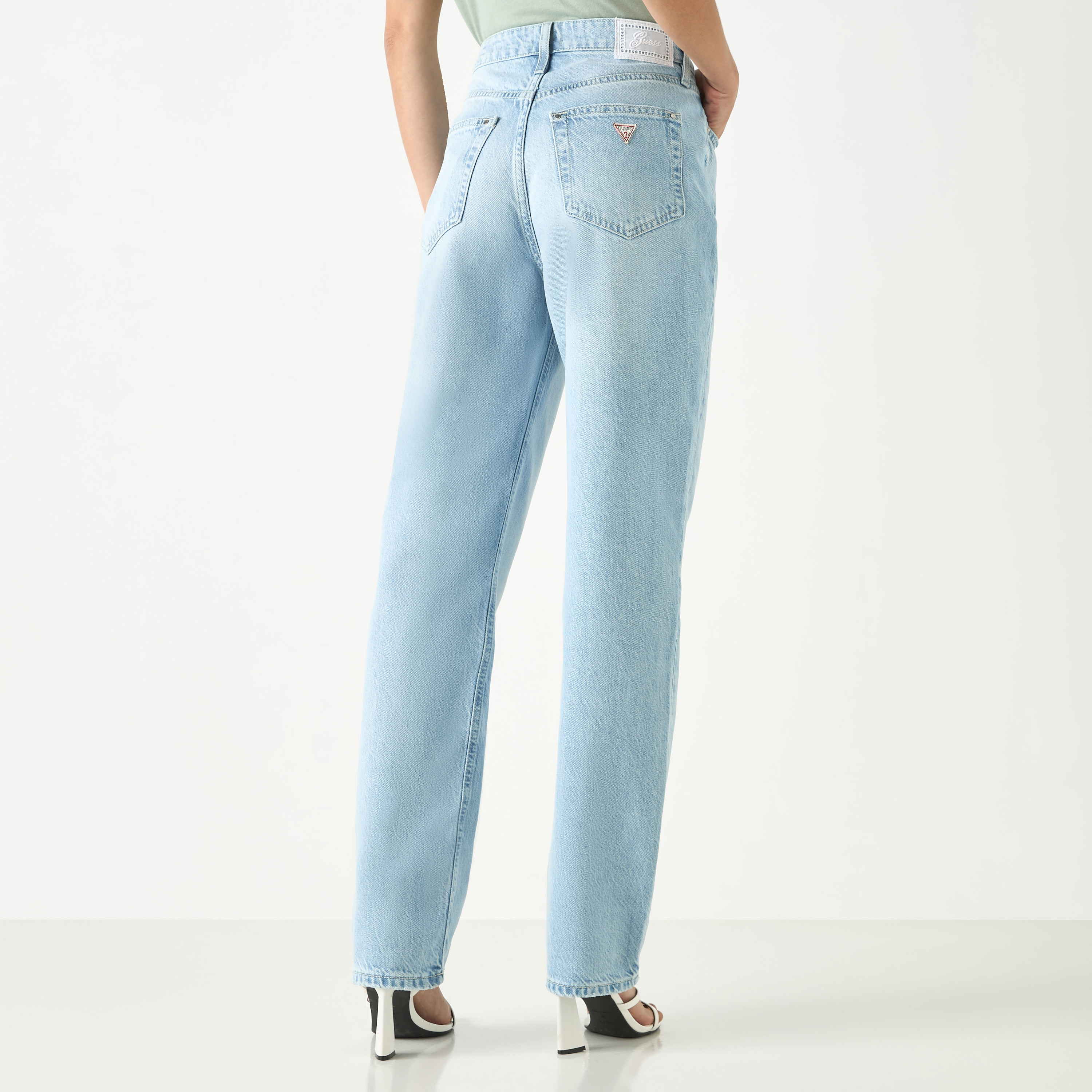 Guess Solid Jeans with Pockets and Button Closure-women-clothing-bottoms-jeans-image-3