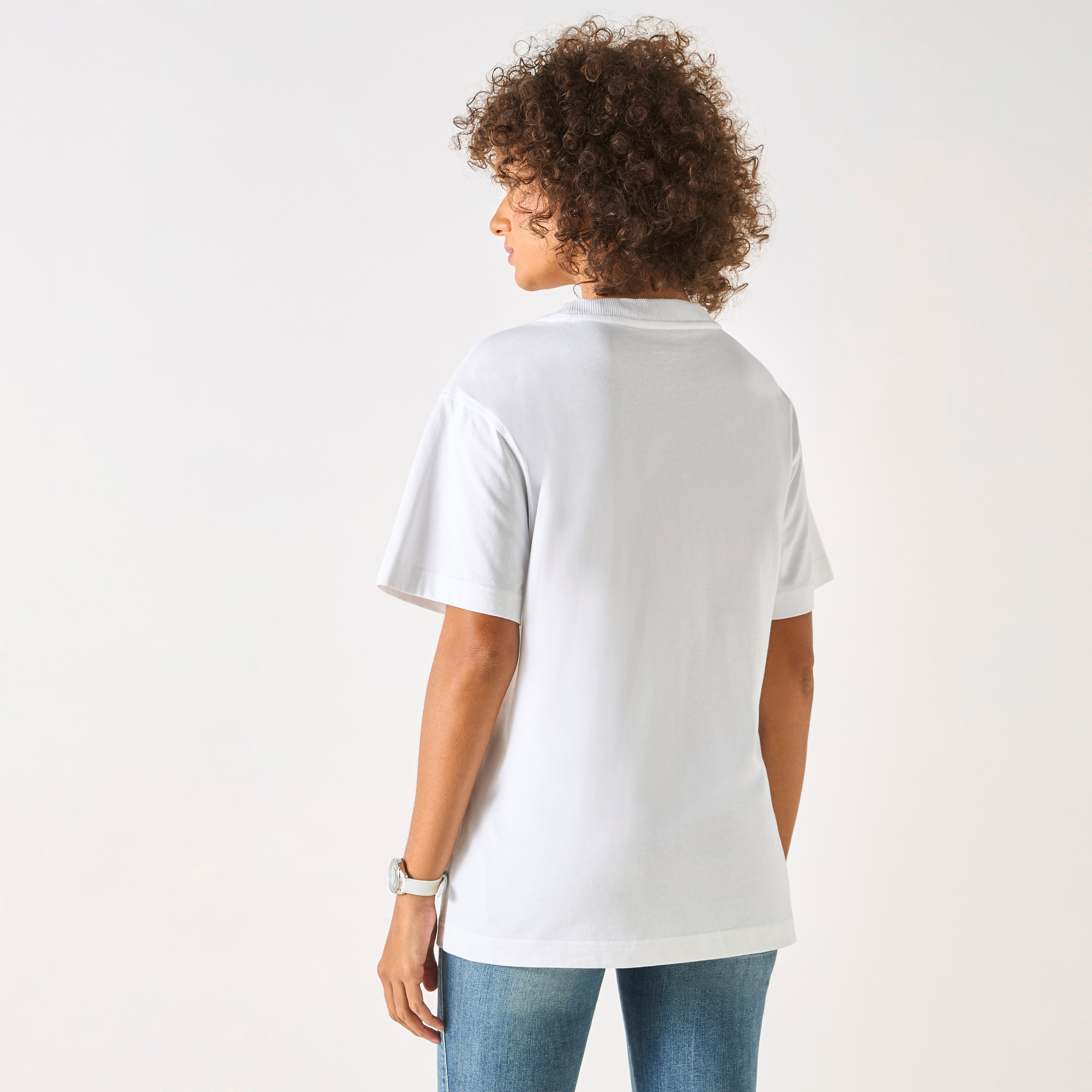 Guess Logo Print Round Neck T-shirt with Short Sleeves-women-clothing-tshirts-image-5
