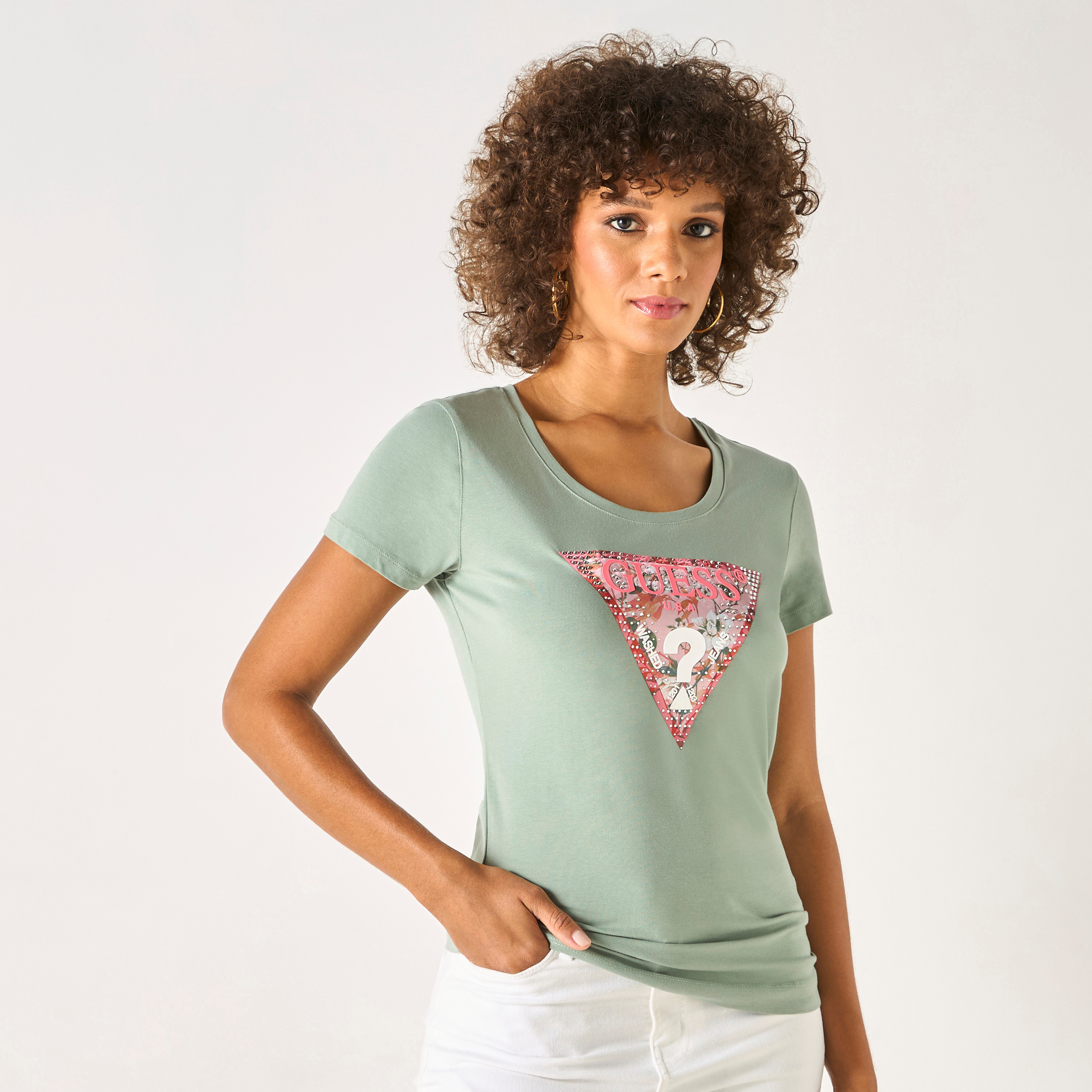 Guess Logo Print Round Neck T-shirt with Short Sleeves-PROMO_CP_OM_B3GET10PER_20241001-image-3