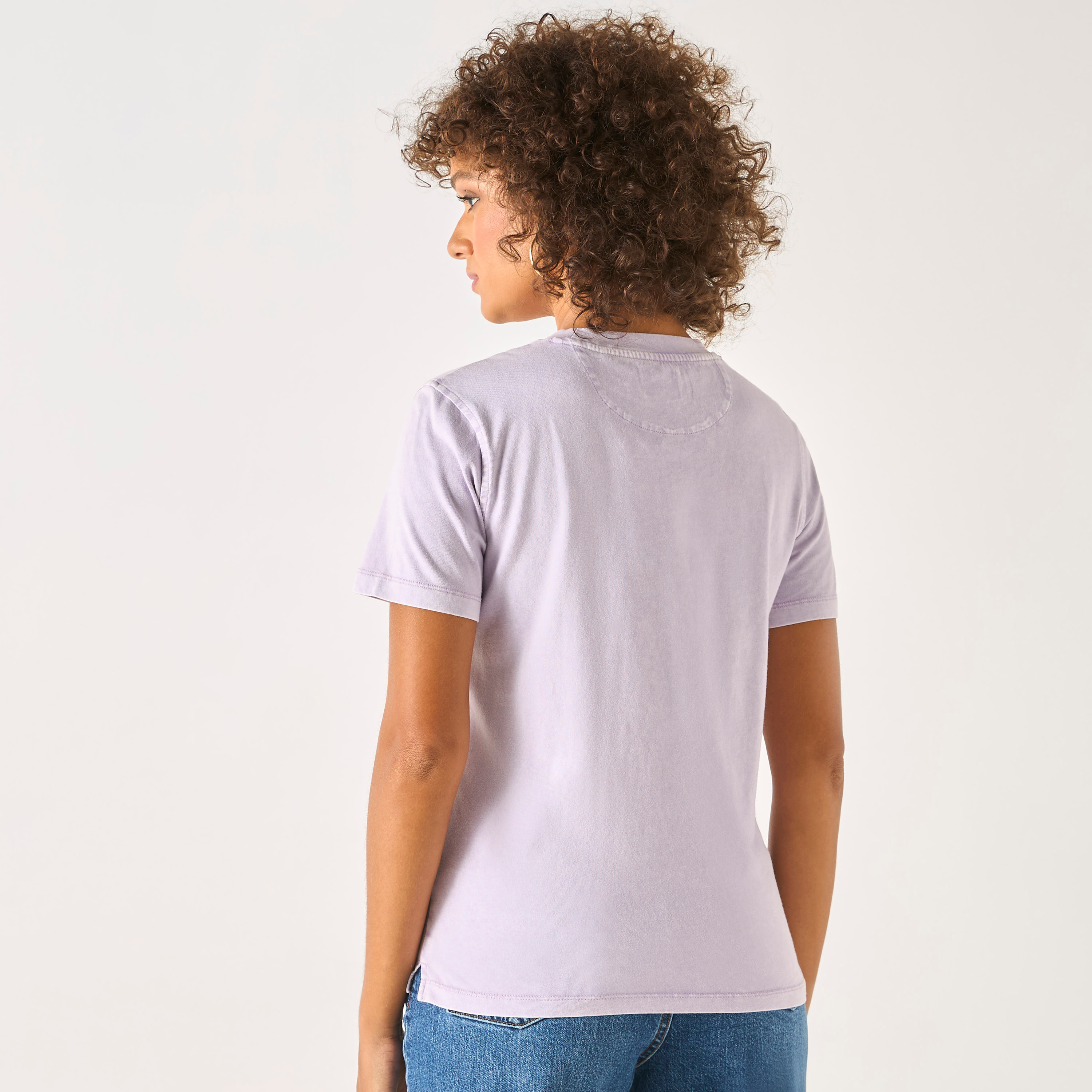 Guess Logo Detail Round Neck T-shirt with Short Sleeves-women-clothing-tshirts-image-5