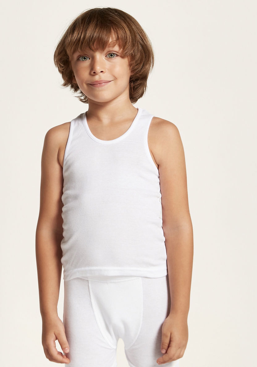 Juniors Solid Scoop Neck Vest with Boxers-Boxers and Briefs-image-1