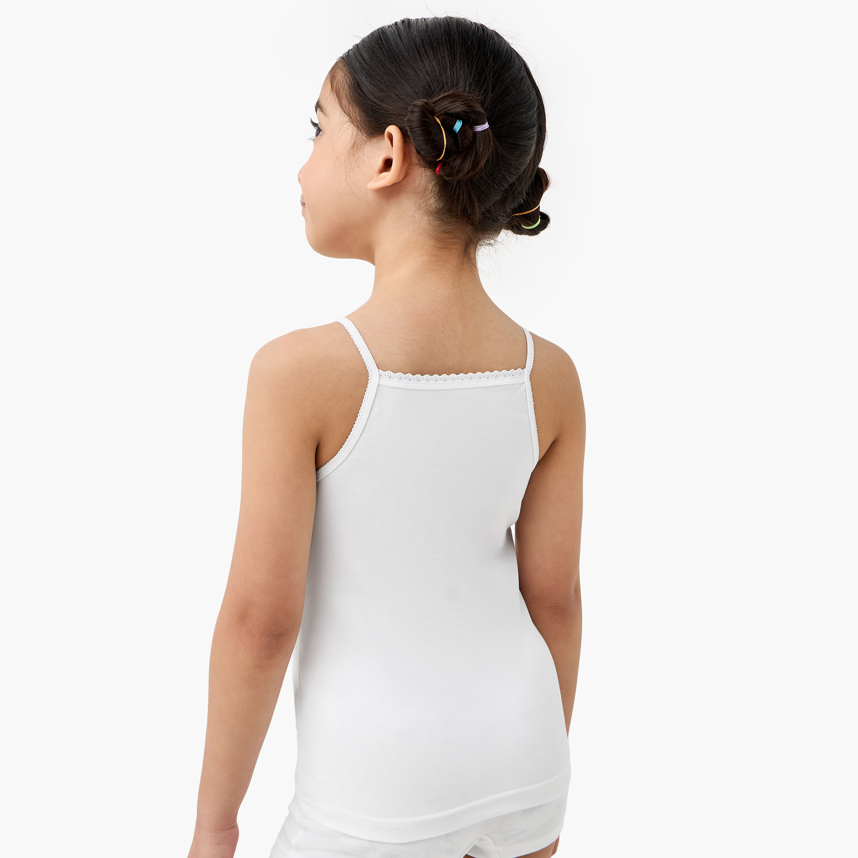 Juniors Lace Detail Camisole with Shorts-girls-clothing-innerwear-vests-image-3