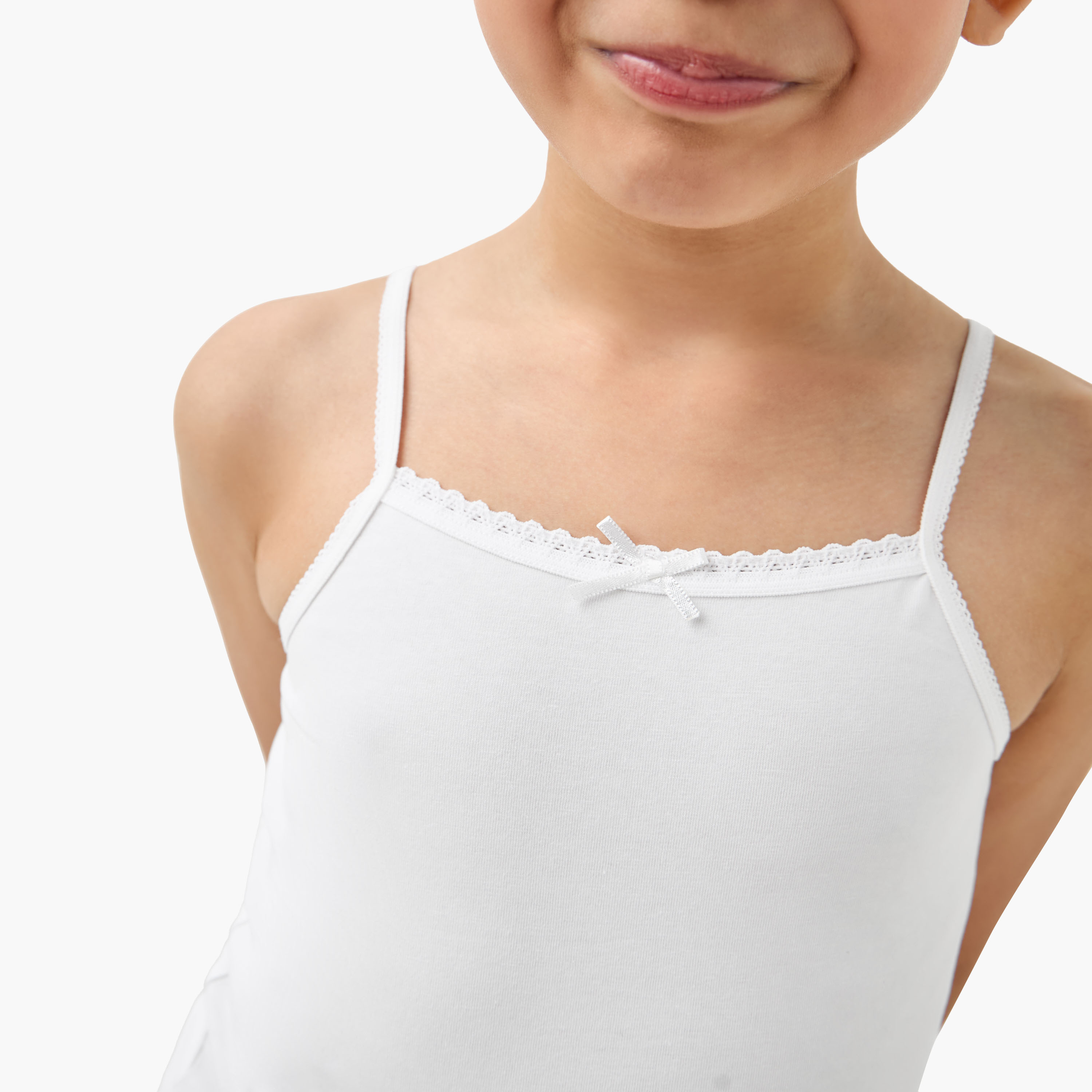 Juniors Lace Detail Camisole with Shorts-girls-clothing-innerwear-vests-image-4