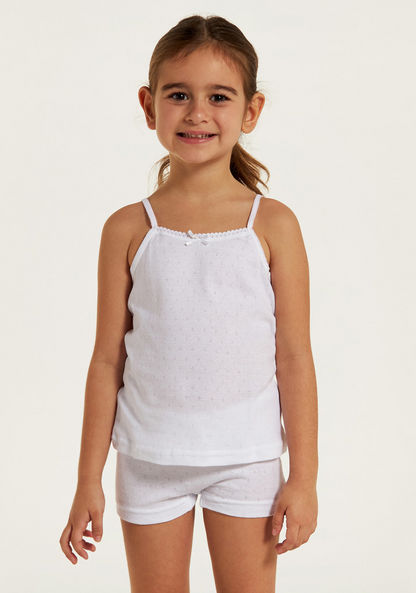 Juniors Lace Detail Camisole with Shorts-Vests-image-1