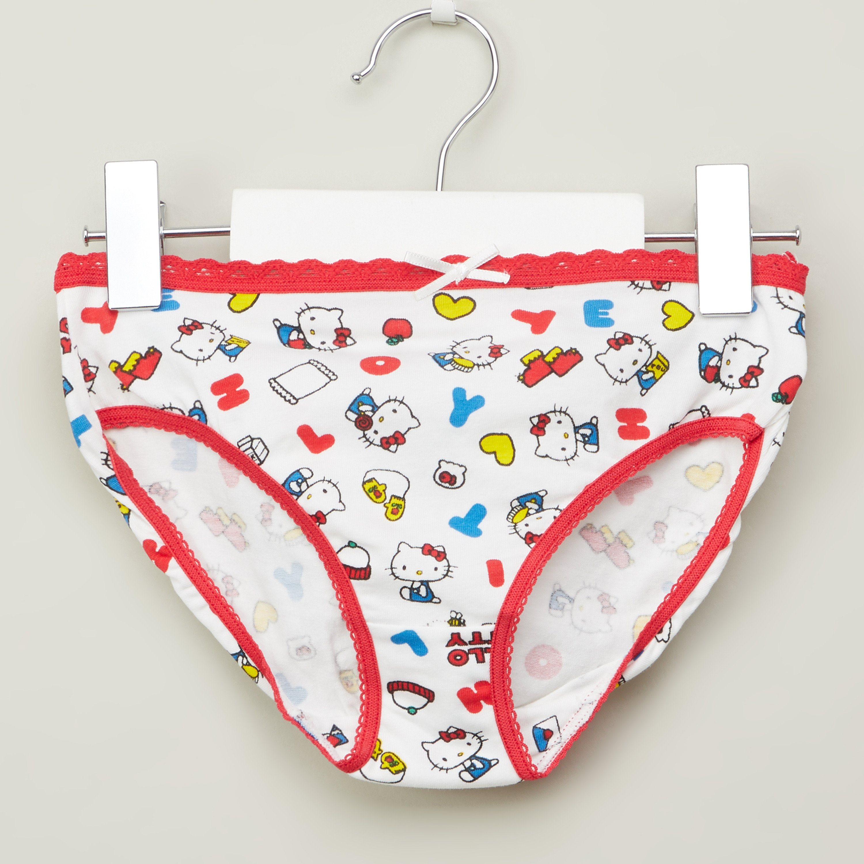 Hello Kitty Print Briefs with Elasticised Waistband Set of 3