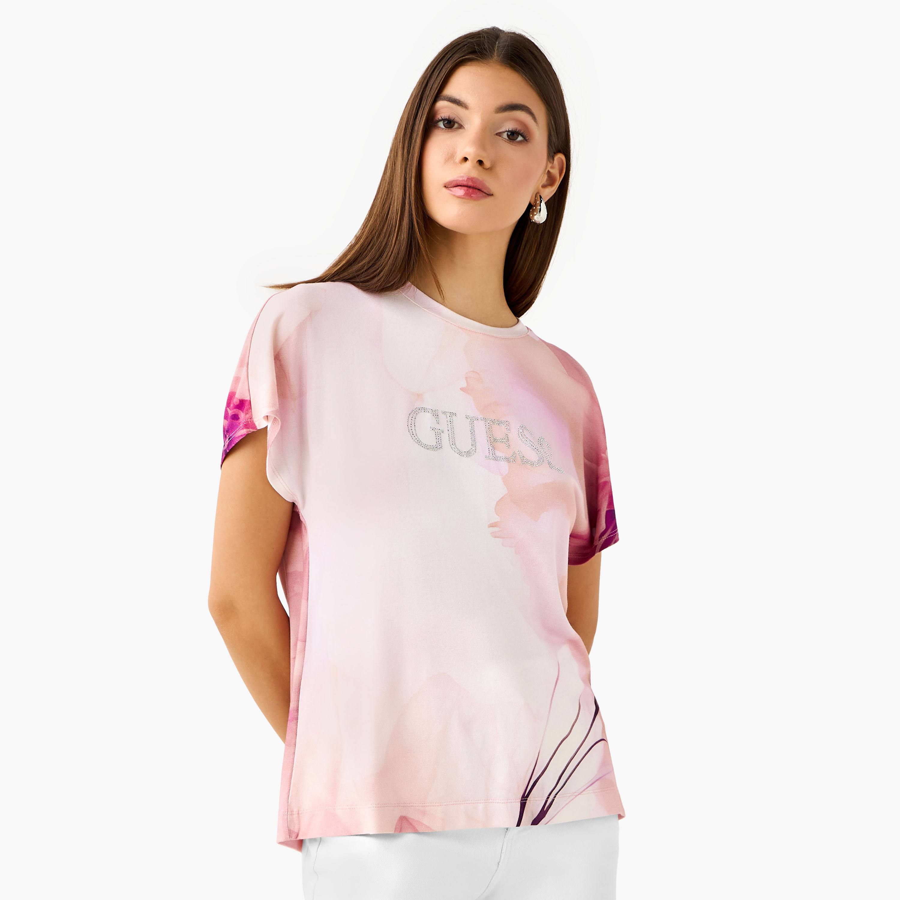 تيشيرت مزين بأكمام متمددة من جيس-women-clothing-tshirts-image-1