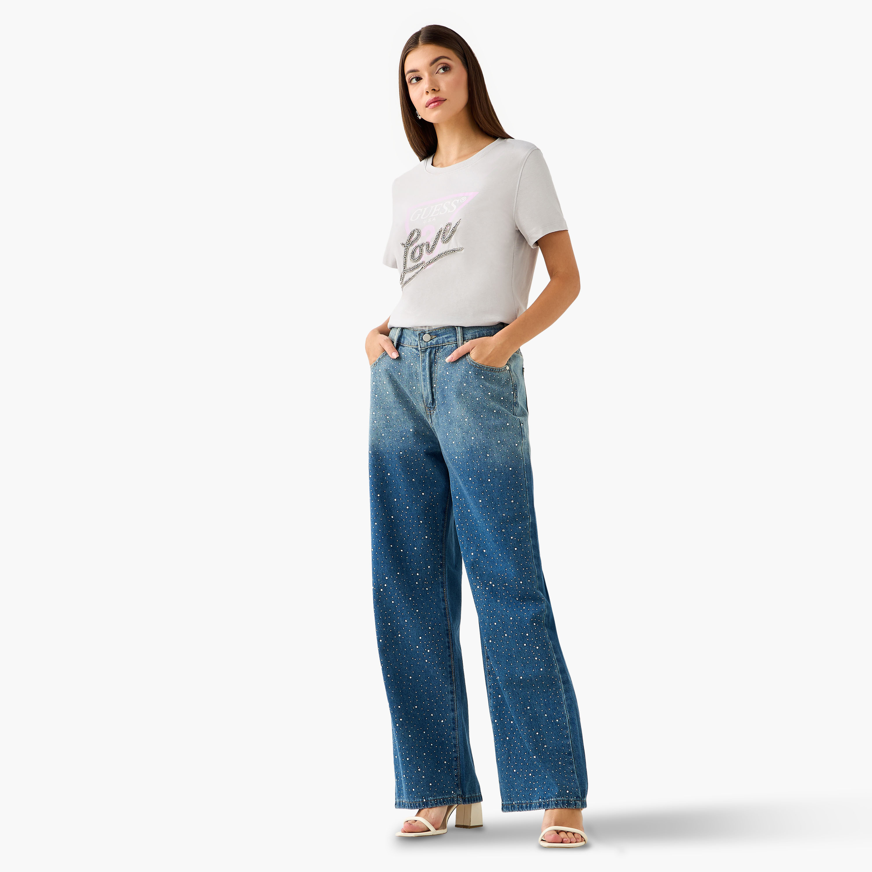 تيشيرت بطبعات شعار وأكمام قصيرة من جيس-women-clothing-tshirts-image-2