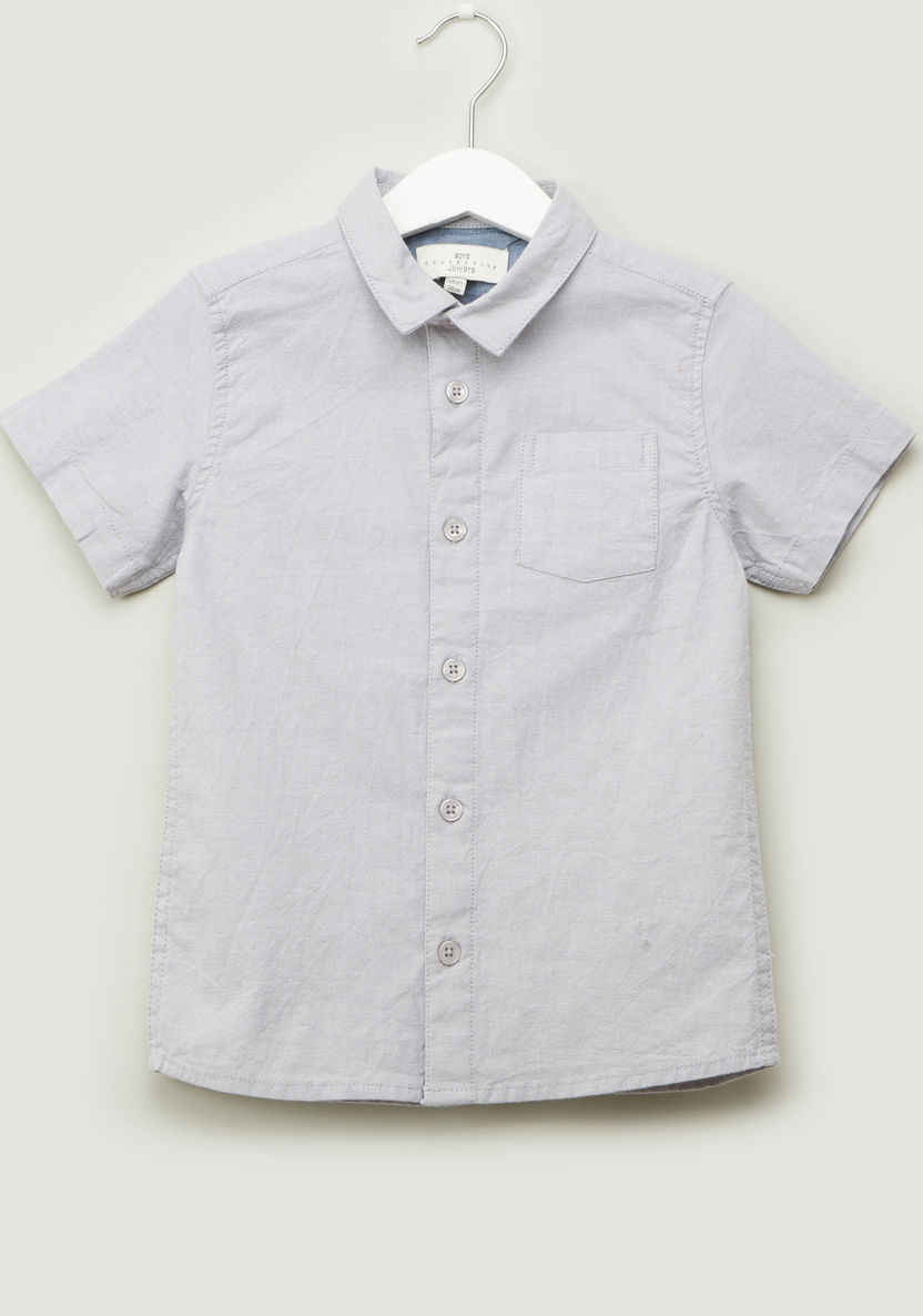 قميص سادة بياقة عاديّة وأكمام قصيرة من جونيورز-%D9%82%D9%85%D8%B5%D8%A7%D9%86-image-0