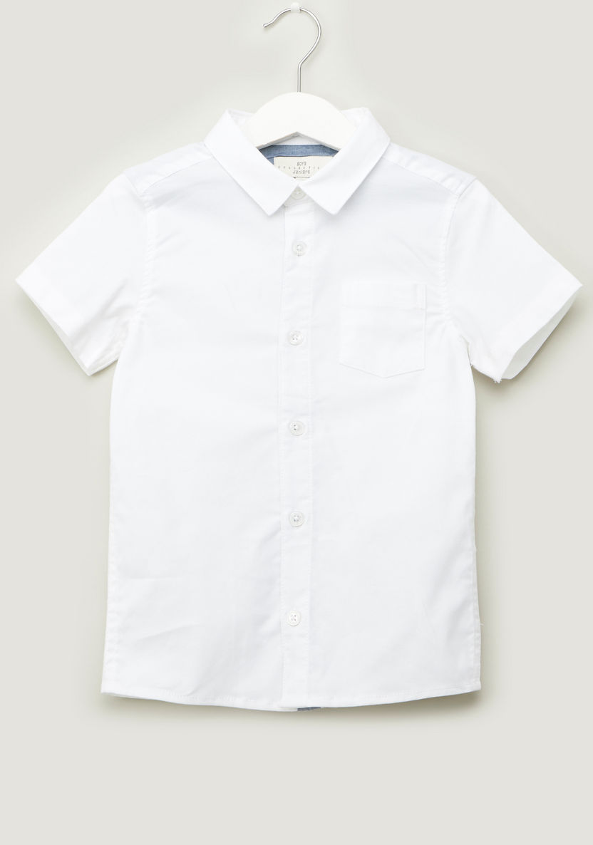 قميص سادة بياقة عاديّة وأكمام قصيرة من جونيورز-%D9%82%D9%85%D8%B5%D8%A7%D9%86-image-0