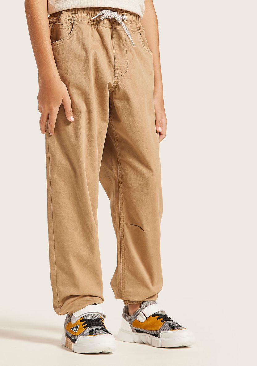 Juniors Solid Pants with Pockets and Drawstring Closure-Pants-image-1
