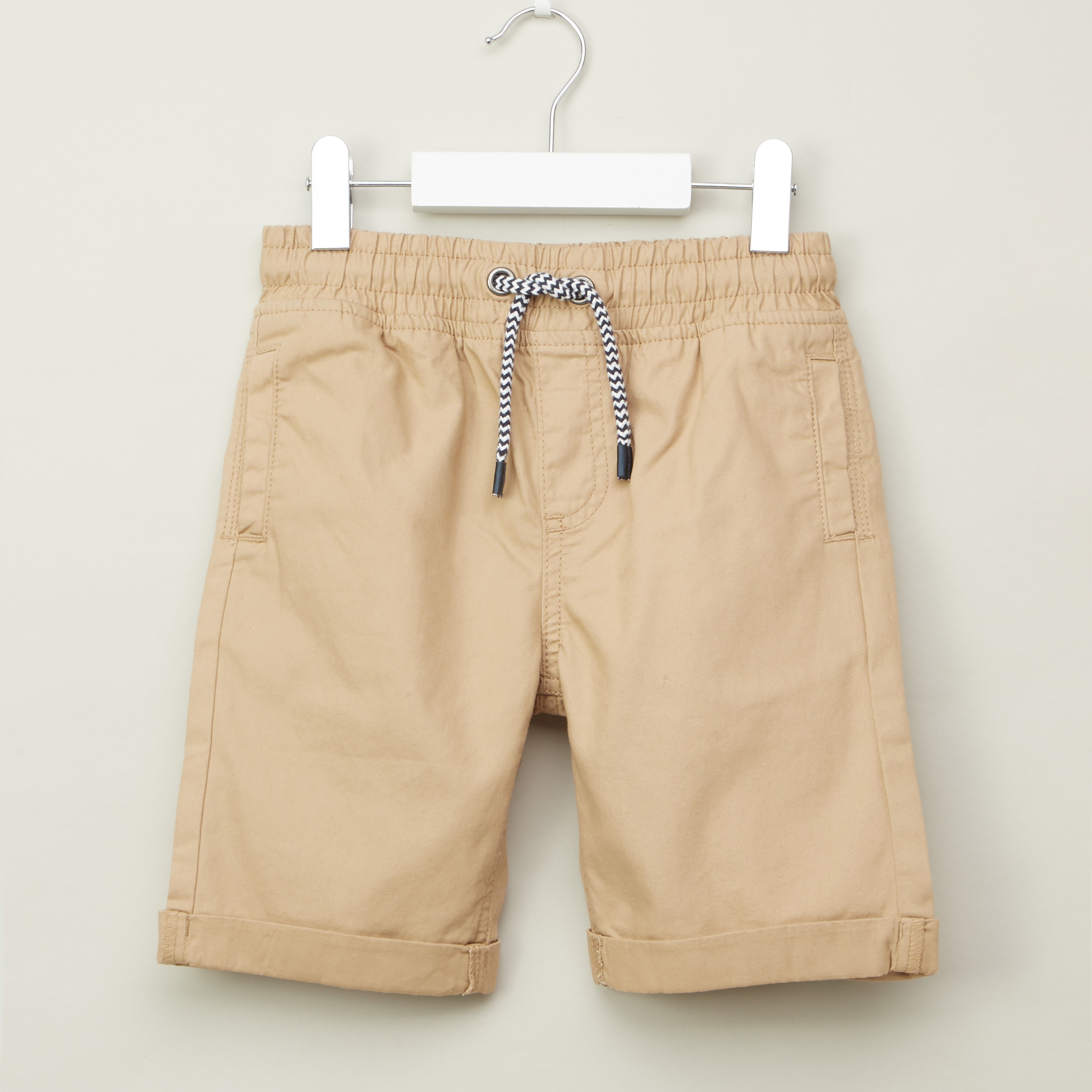 Juniors Solid Shorts with Pockets and Drawstring Closure-boys-clothing-bottoms-shorts-image-1