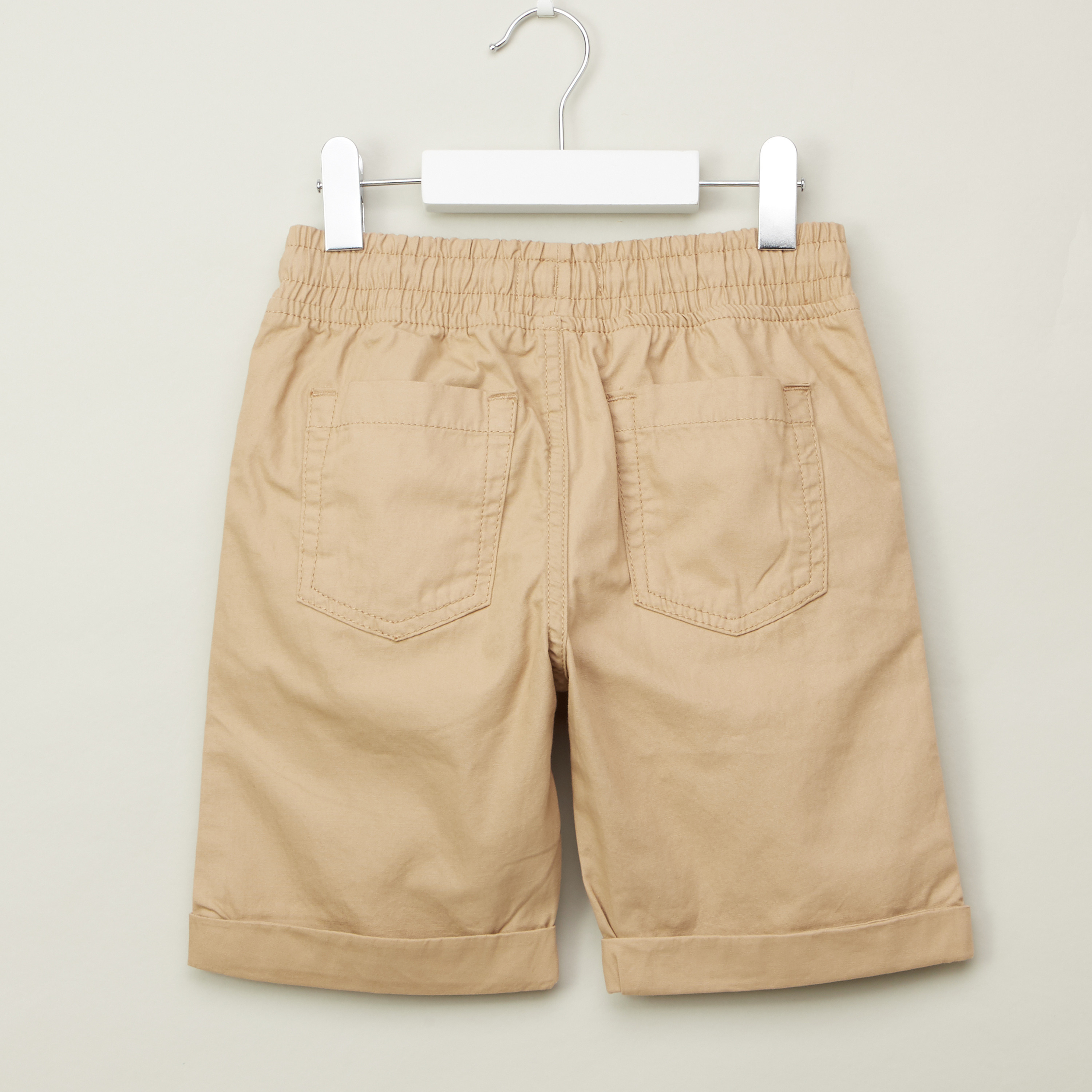 Juniors Solid Shorts with Pockets and Drawstring Closure-boys-clothing-bottoms-shorts-image-3