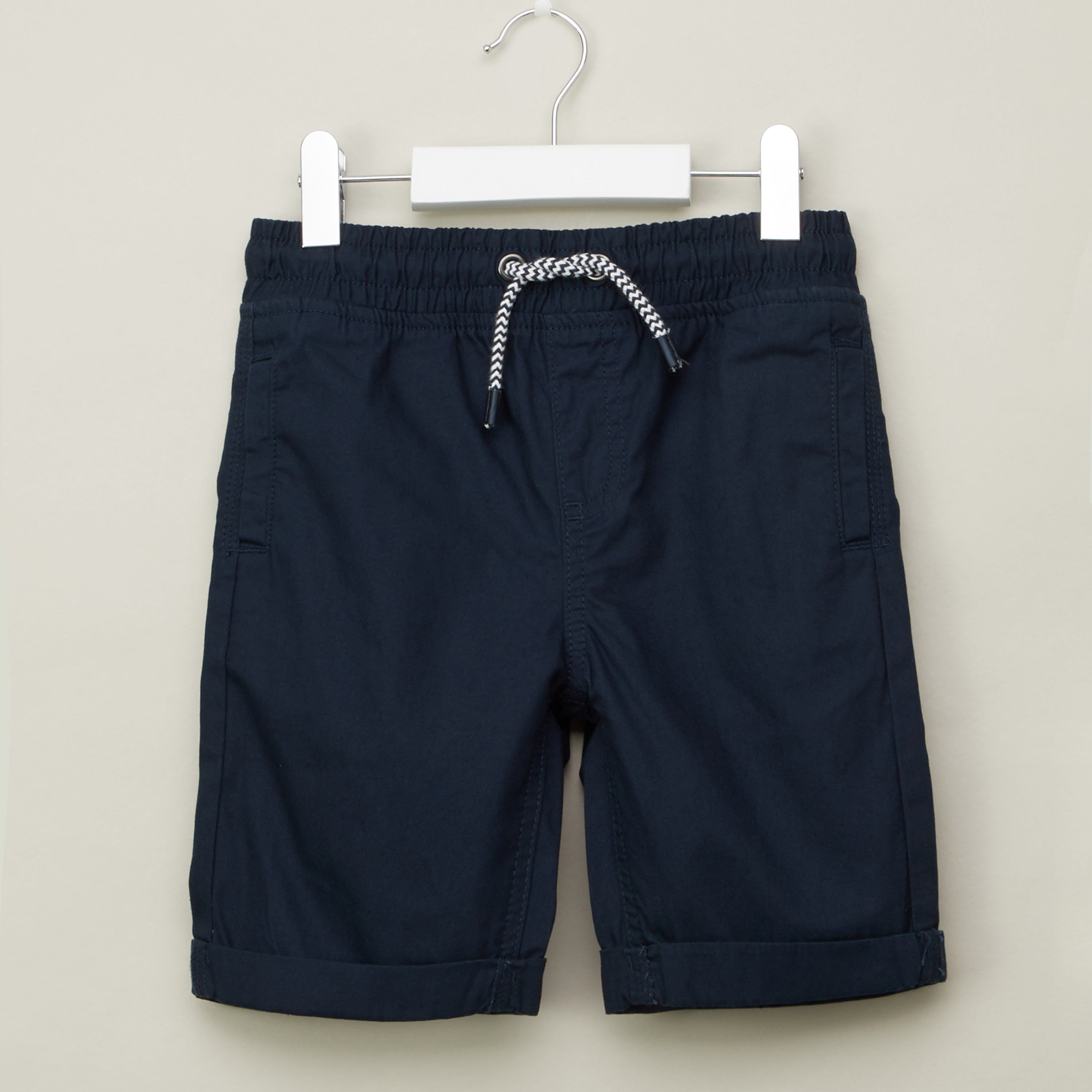 Juniors Solid Shorts with Pockets and Drawstring Closure-boys-clothing-bottoms-shorts-image-1