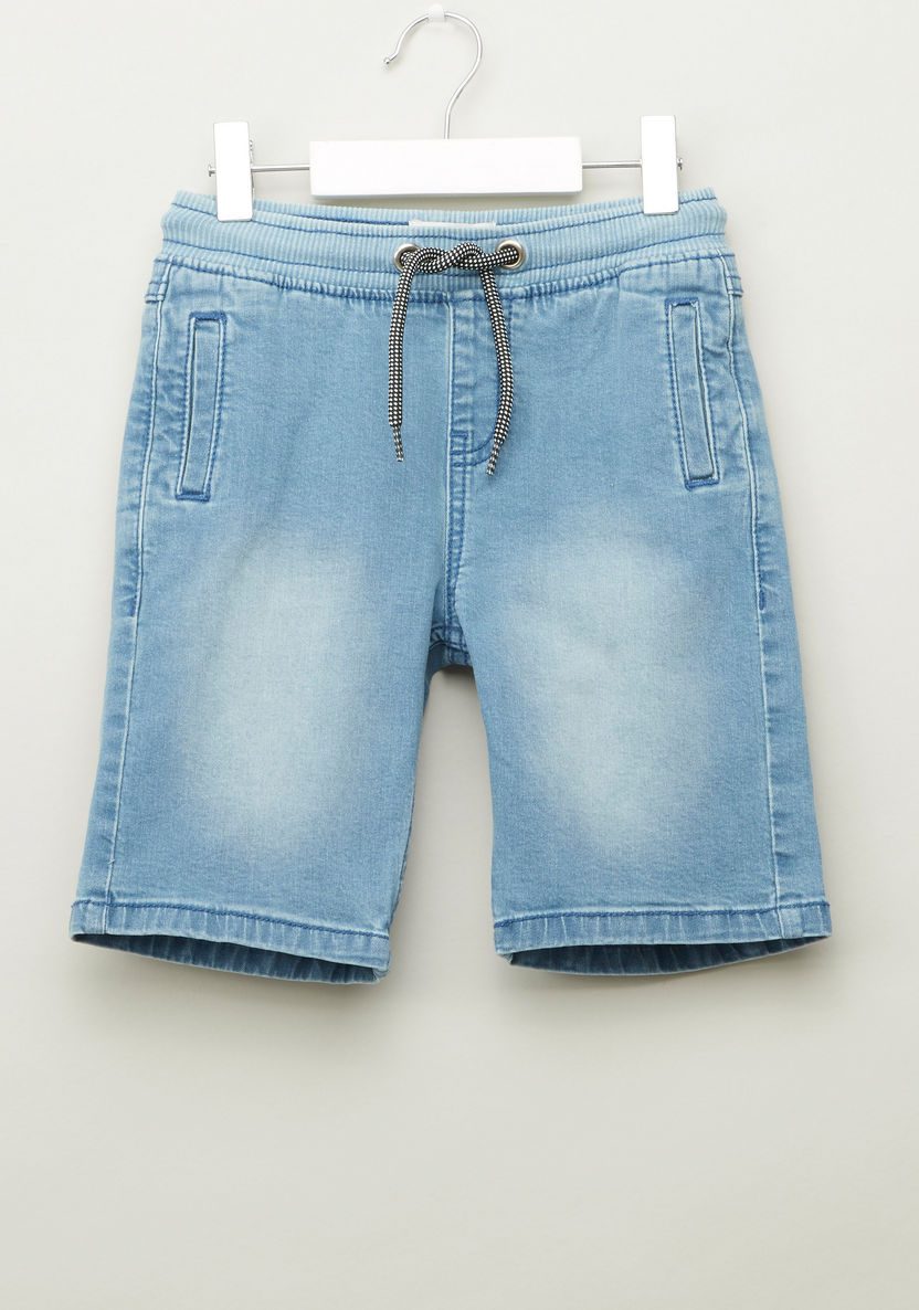 Juniors Regular Fit Denim Shorts-Shorts-image-0
