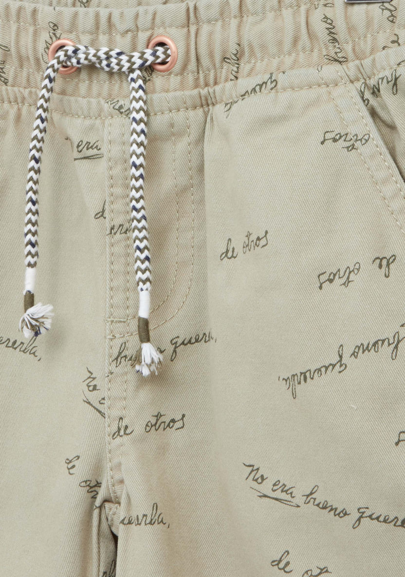 Juniors All Over Printed Shorts with Pocket Detail and Drawstring-Shorts-image-1