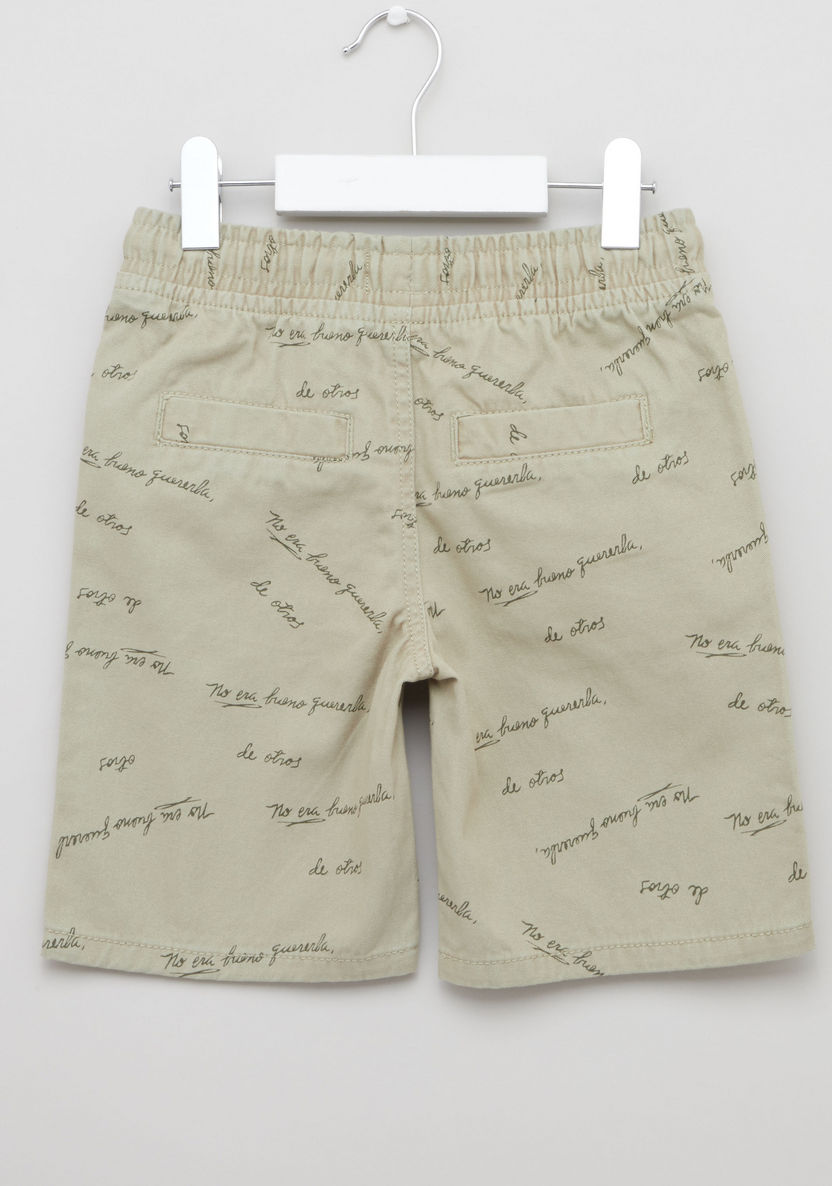 Juniors All Over Printed Shorts with Pocket Detail and Drawstring-Shorts-image-2