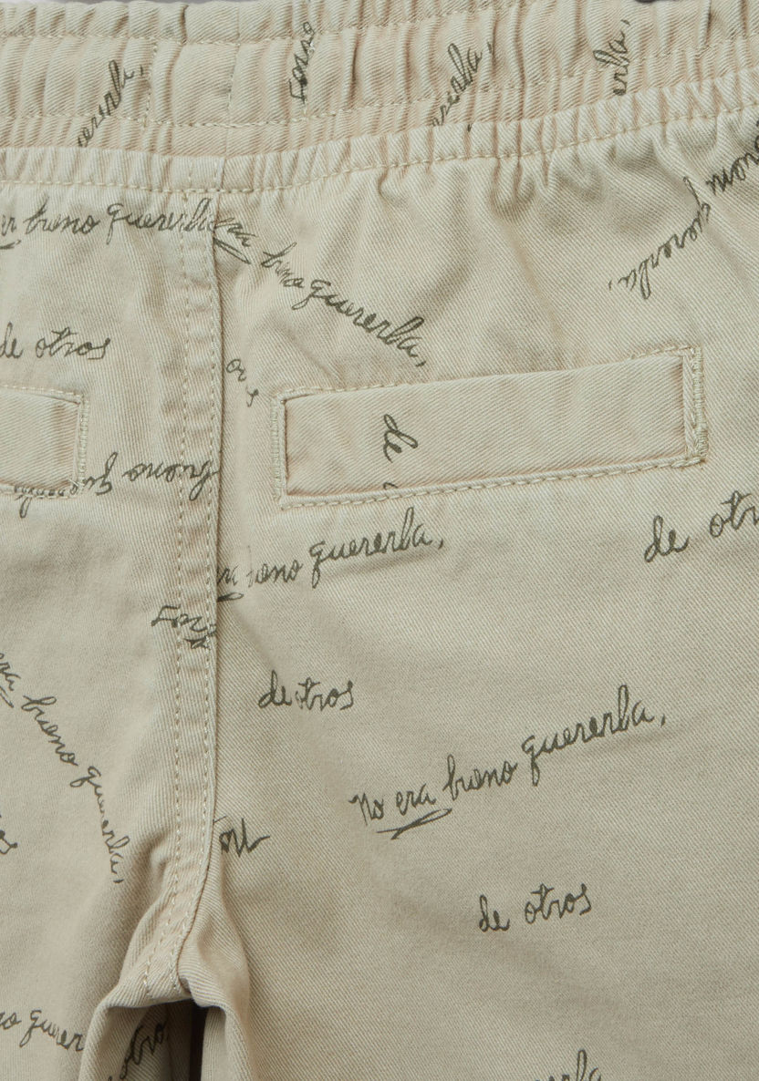 Juniors All Over Printed Shorts with Pocket Detail and Drawstring-Shorts-image-3