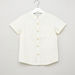 Juniors Checked Henley Neck Shirt with Short Sleeves-Shirts-thumbnail-0